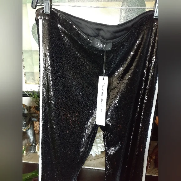 AKIRA Black Sequin Pants
